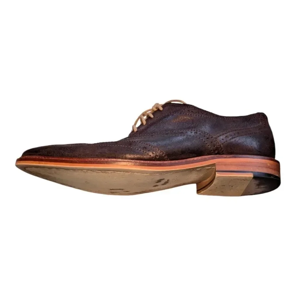 RUSH Gordon Rush Brown Emory Brown Wingtip Oxford Men's 9.5 Leather Upper